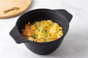 Тыквенный суп-пюре с кукурузой