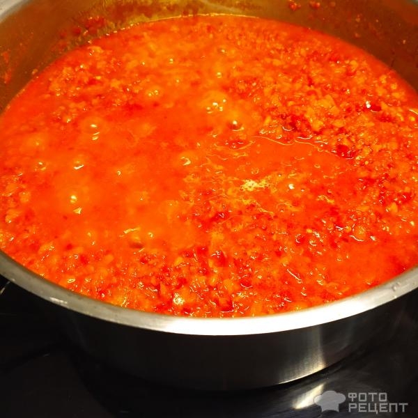 Рецепт: Икра баклажанная с красным перцем - болгарский перец, баклажаны, консервация, заготовки на зиму, икра...